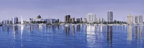 “Long Beach Skyline”, 37.5”x 85.5”, $2500